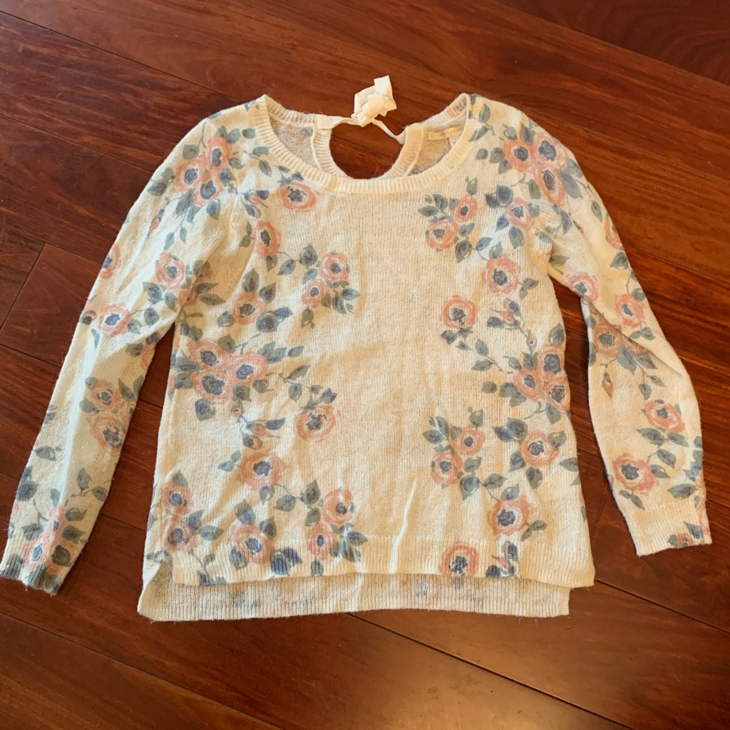 Lauren Conrad Floral Lightweight Sweater Euc
